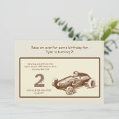 Invitation vintage de voiture de course (Debout devant)