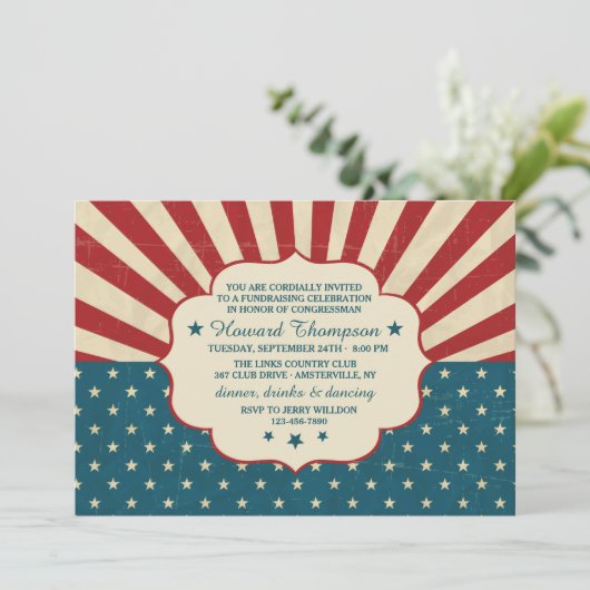 Invitation vintage d'élection (Debout devant)