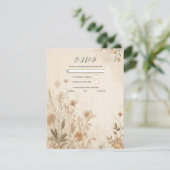 Invitation Vintage Delicate Floral Botanical Mariage Boho (Debout devant)