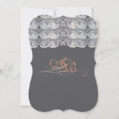 Invitation Vintage dentelle gris et bracelet (Dos)