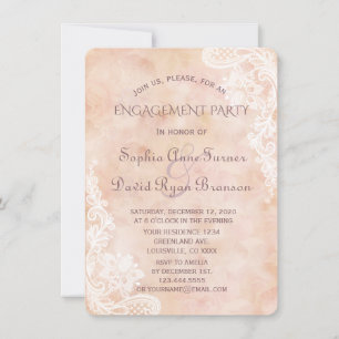 Invitation Vintage dentelle Rose vieux papier