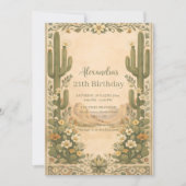 Invitation Vintage Desert Botanicals Birthday (Devant)