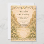 Invitation Vintage Desert Florals Birthday (Devant)