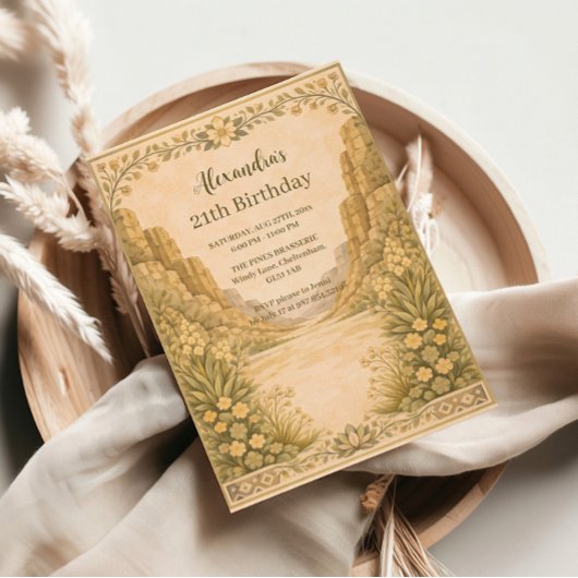Invitation Vintage Desert Florals Birthday