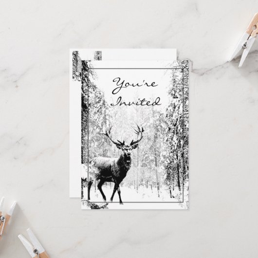 Invitation Vintage Design Stag Party  Wedding Invite (Devant/Arrière en situation)