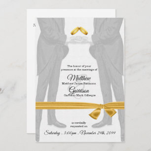 Invitation Vintage deux chambres Mariage gay