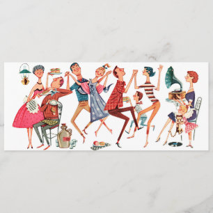Invitation vintage d'illustration de partie