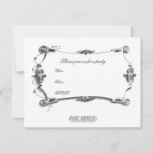 Invitation vintage d'illustration de Tour Eiffel (Dos)