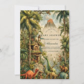 Invitation Vintage Dino Baby Shower (Devant)