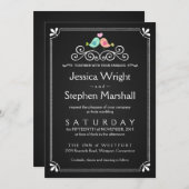 Invitation vintage d'inséparables de mariage de (Devant / Derrière)