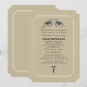 Invitation vintage d'obtention du diplôme de (Devant / Derrière)