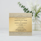 Invitation Vintage doré -Faire-part de mariage (Debout devant)