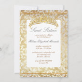 Invitation VINTAGE DOUCE 16 Princesse Perle Damassé Parchemin (Dos)