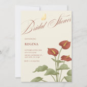 Invitation Vintage douche botanique fleurie (Devant)