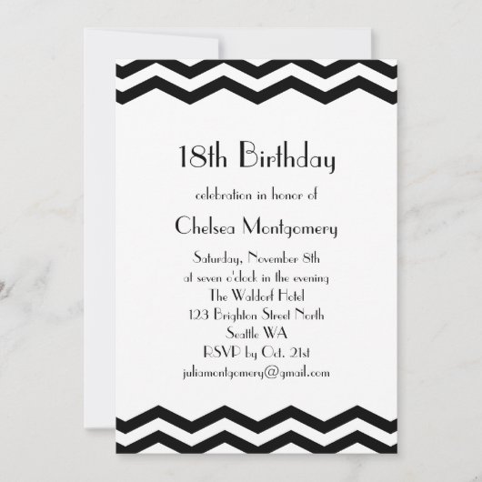 Invitation vintage du 21e anniversaire des années  (Devant)