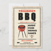 Invitation vintage du barbecue (Devant)