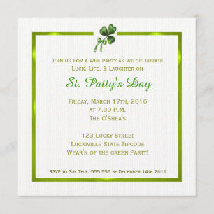 Invitation vintage du jour de St Patrick