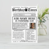 Invitation vintage du journal "The Birthday Times" (Debout devant)