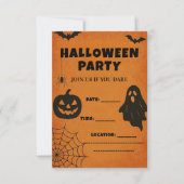 Invitation vintage du parti Halloween | Icônes éff (Devant)
