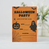 Invitation vintage du parti Halloween | Icônes éff (Debout devant)