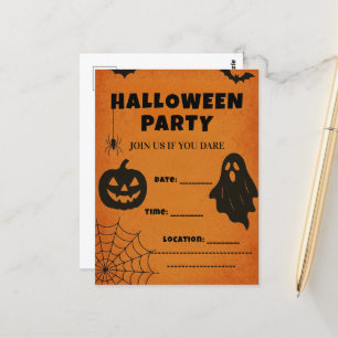 Invitation vintage du parti Halloween   Icônes éff