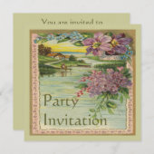 Invitation Vintage du Parti victorien (Devant / Derrière)
