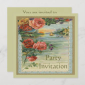 Invitation vintage du Victorian Party (Devant / Derrière)