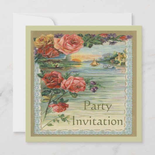 Invitation vintage du Victorian Party (Devant)