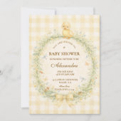 Invitation Vintage Duckling Floral Baby Shower (Devant)