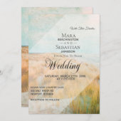 Invitation *~* Vintage Dune Pastel Beach Grass Mariage (Devant / Derrière)