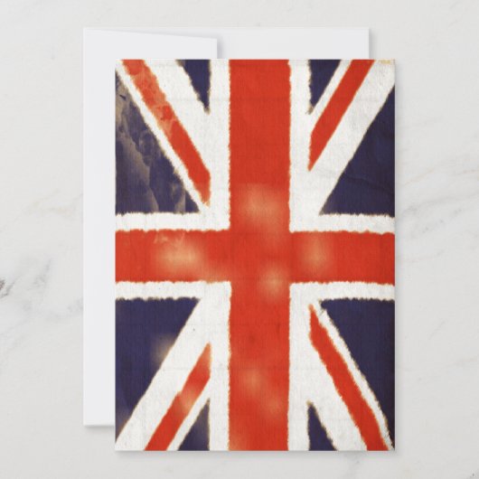 Invitation vintage d'Union Jack (verticale) (Devant)