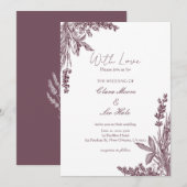 Invitation Vintage Dusty Lavender Herb Wedding  (Devant / Derrière)
