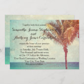 Invitation Vintage Effect Beach Wedding (Devant / Derrière)