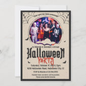 Invitation Vintage Éffrayant Photo Parti Halloween (Devant)