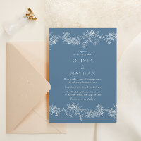 Vintage Élégance Classique Floral Dusty Blue Maria