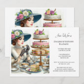 Invitation Vintage Elegance Ladies Tea Party (Devant / Derrière)