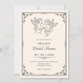 Invitation Vintage elegant angels bridal shower (Devant)