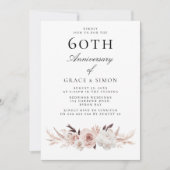 Invitation Vintage Elegant Blush 60e anniversaire Mariage (Devant)
