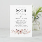 Invitation Vintage Elegant Blush 60e anniversaire Mariage (Debout devant)
