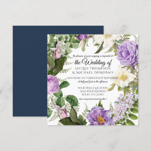 Invitation Vintage Élégant Botanique Floral Lavender Mariage