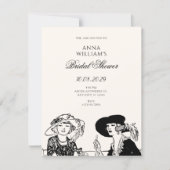 Invitation Vintage elegant bridal shower (Devant)