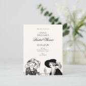 Invitation Vintage elegant bridal shower (Debout devant)