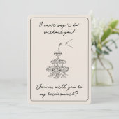 Invitation Vintage Élégant Champagne Nom Personnalisé Demoise (Debout devant)