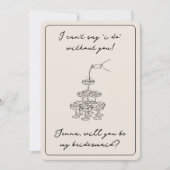 Invitation Vintage Élégant Champagne Nom Personnalisé Demoise (Devant)