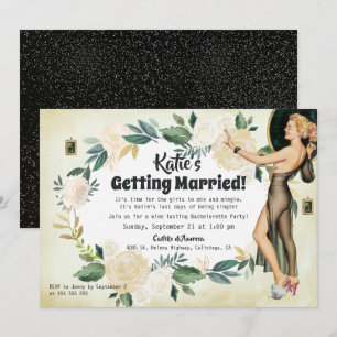 Invitation Vintage Élégant Floral Bachelorette Party