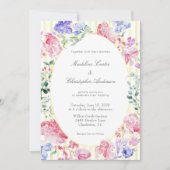 Invitation Vintage Élégant Floral Regency Mariage (Devant)