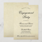 Invitation Vintage Élégant Groupe d'engagement officiel (Devant / Derrière)