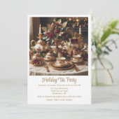 Invitation vintage Elegant Holiday Tea Party (Debout devant)