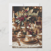 Invitation vintage Elegant Holiday Tea Party (Dos)