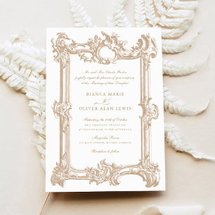 Invitation Vintage Élégant Mariage de cadre ornemental